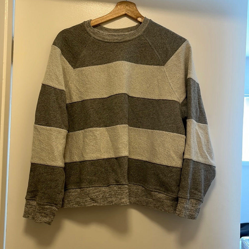 Mixed Sherpa/Terry crew neck sweatshirt